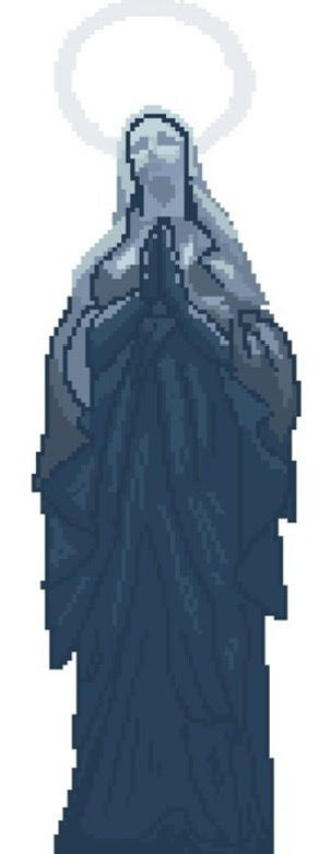 pixelated mother mary